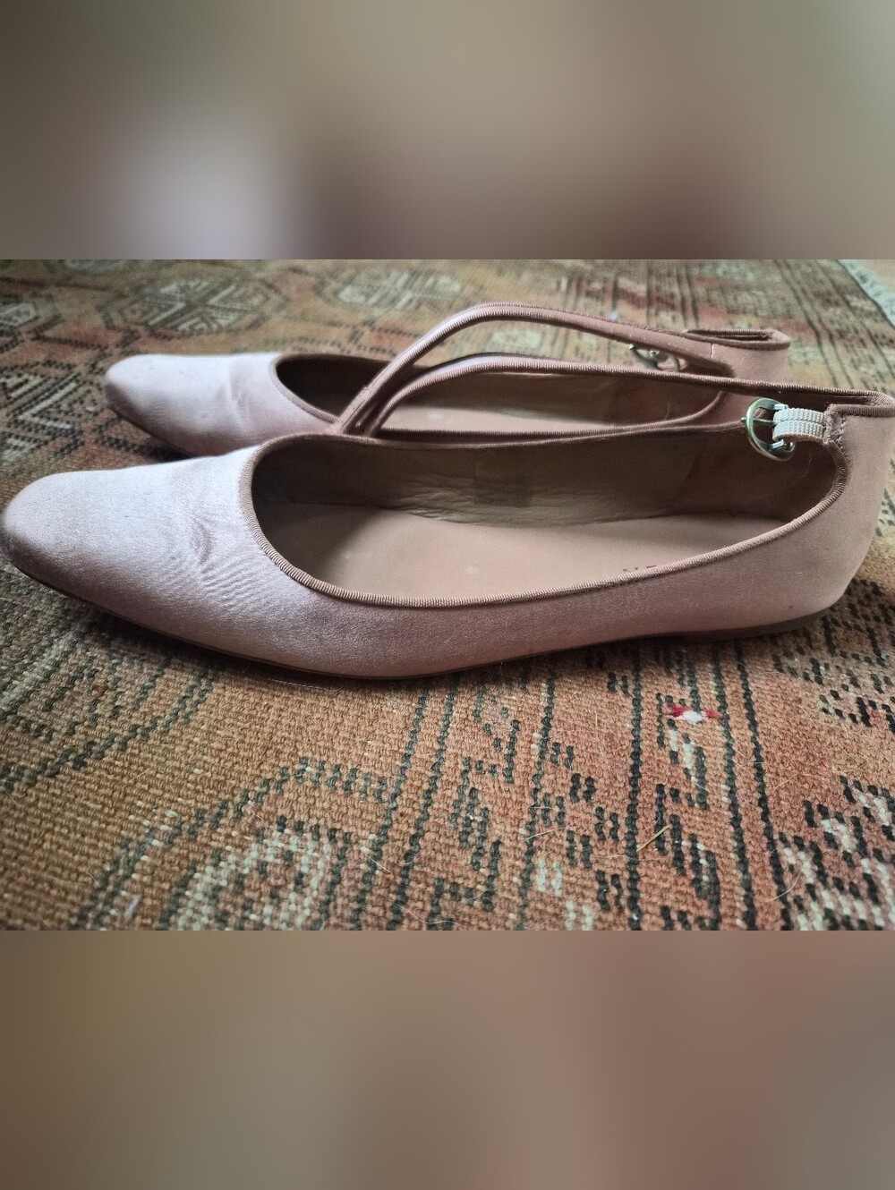DÔEN Blush Pink Satin Ballet Flats Mary Jane Shoes EU 40 US 9